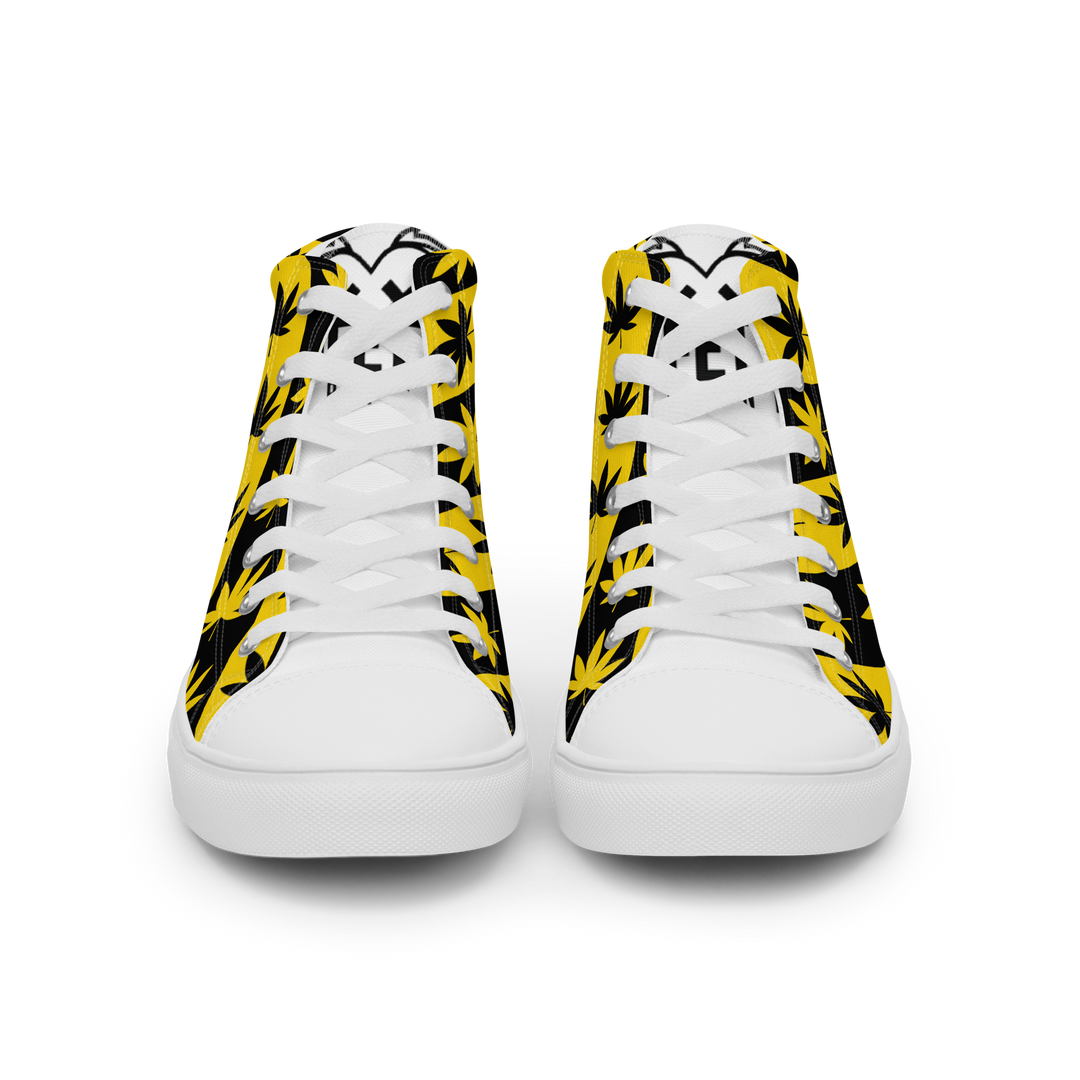 Sneakers alte in tela da uomo CANNABIS GIALLE - Gufetto Brand