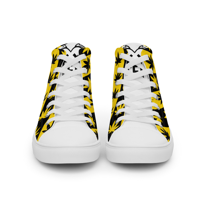 Sneakers alte in tela da uomo CANNABIS GIALLE - Gufetto Brand