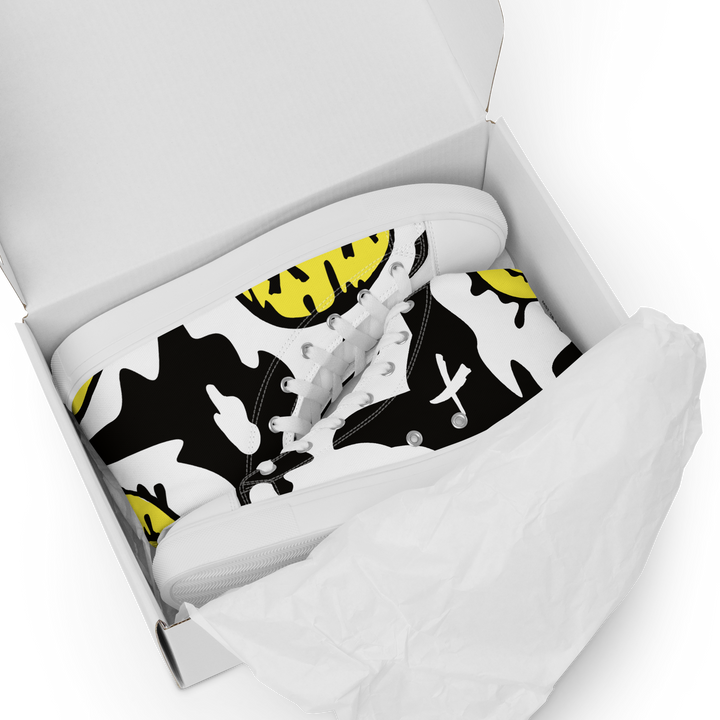 Sneakers alte in tela da uomo SMILE FACE - Gufetto Brand