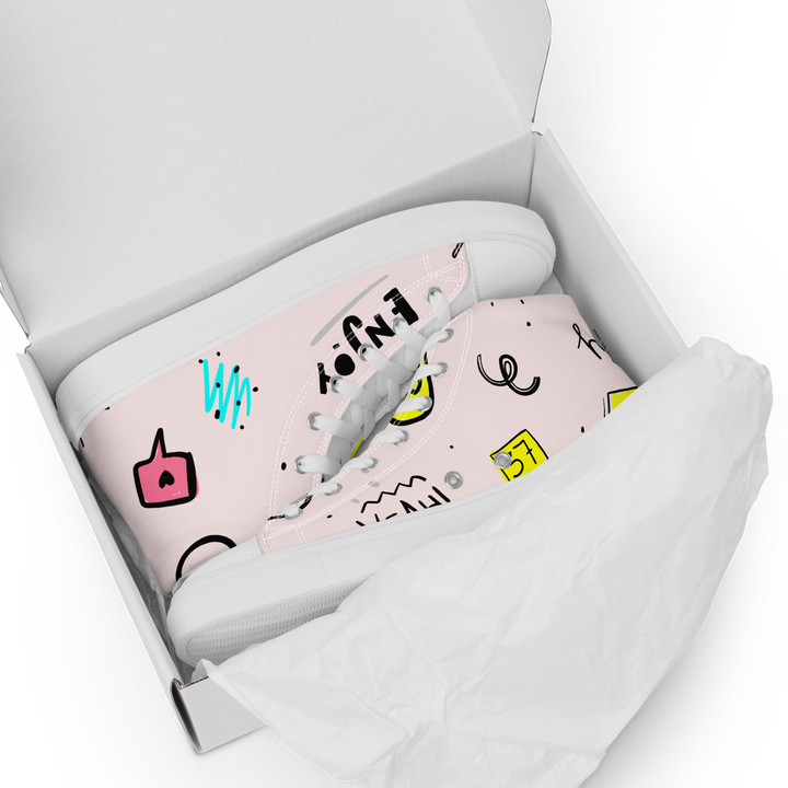 Sneakers alte in tela da uomo PINK ENJOY - Gufetto Brand