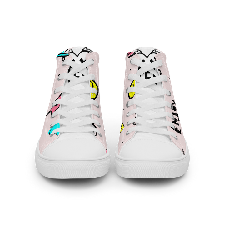 Sneakers alte in tela da uomo PINK ENJOY - Gufetto Brand