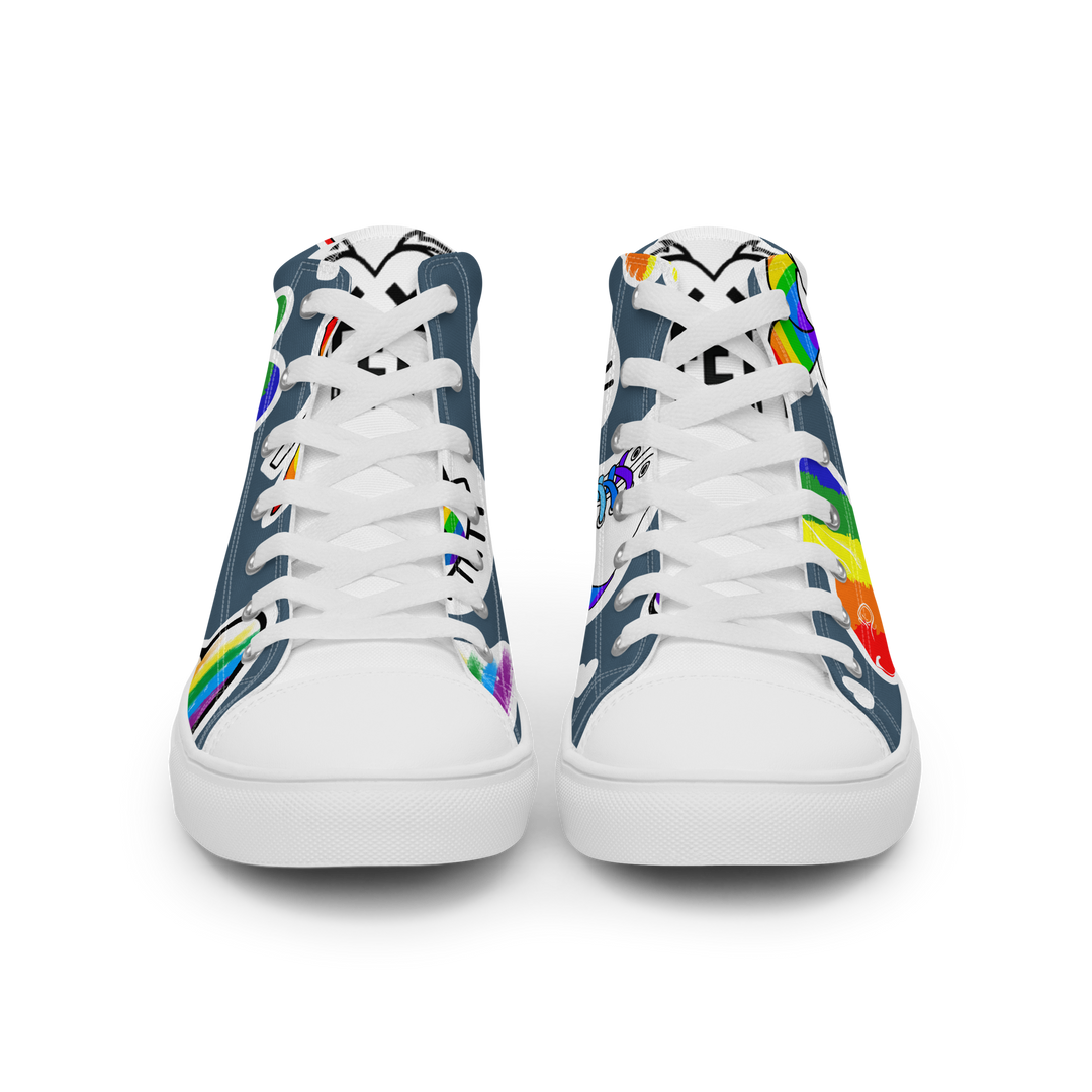 Sneakers alte in tela da uomo ARCOBALENO - Gufetto Brand