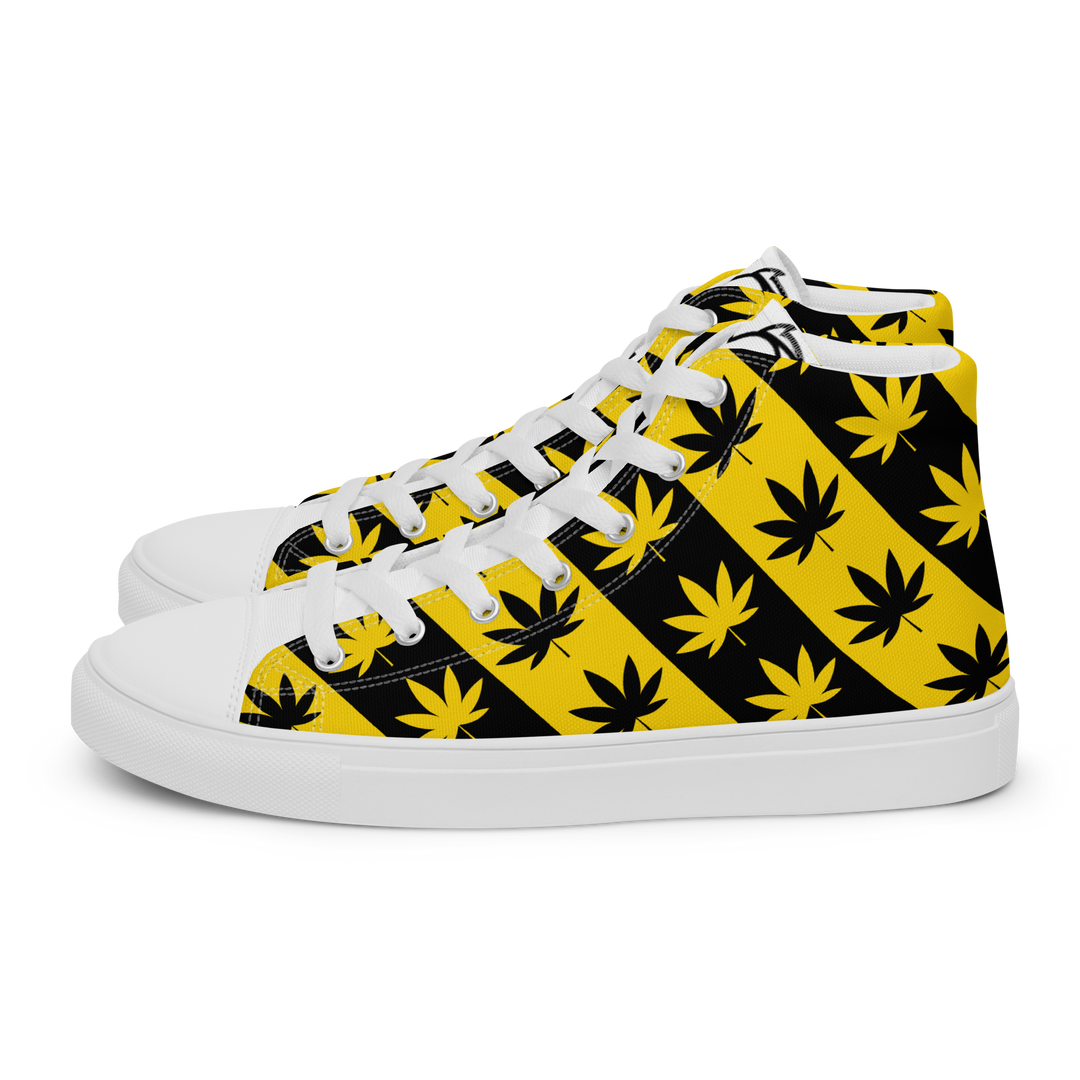 Sneakers alte in tela da uomo CANNABIS GIALLE - Gufetto Brand