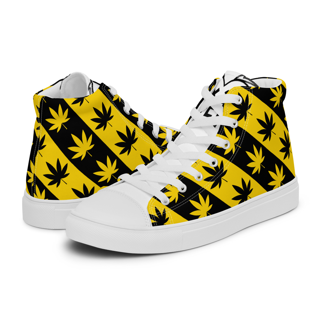 Sneakers alte in tela da uomo CANNABIS GIALLE - Gufetto Brand