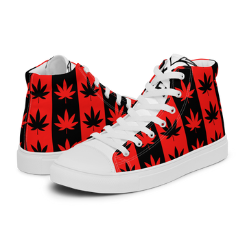 Sneakers alte in tela da uomo CANNABIS ROSSE