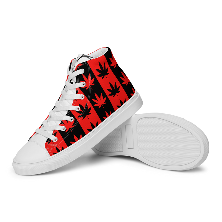 Sneakers alte in tela da uomo CANNABIS ROSSE - Gufetto Brand