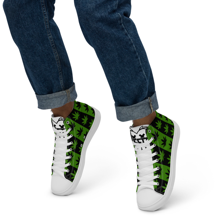 Sneakers alte in tela da uomo CANNABIS VERDI - Gufetto Brand