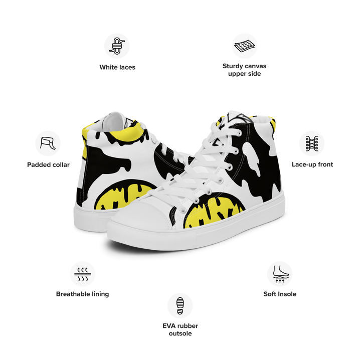 Sneakers alte in tela da uomo SMILE FACE - Gufetto Brand