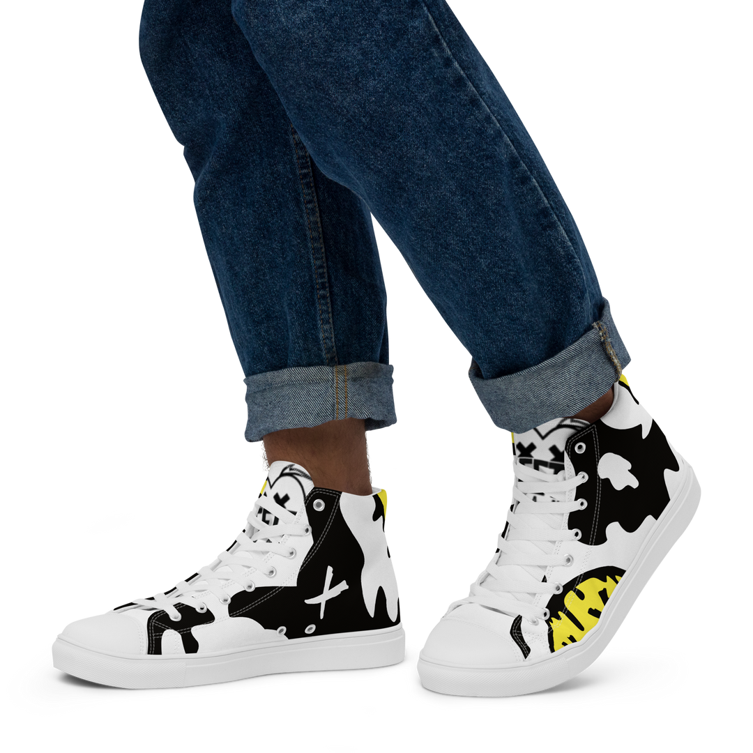 Sneakers alte in tela da uomo SMILE FACE - Gufetto Brand
