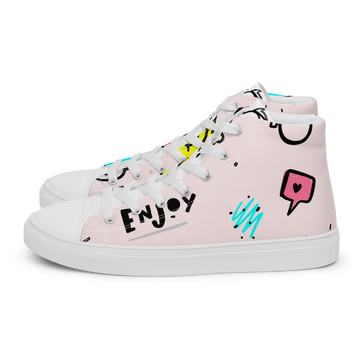 Sneakers alte in tela da uomo PINK ENJOY