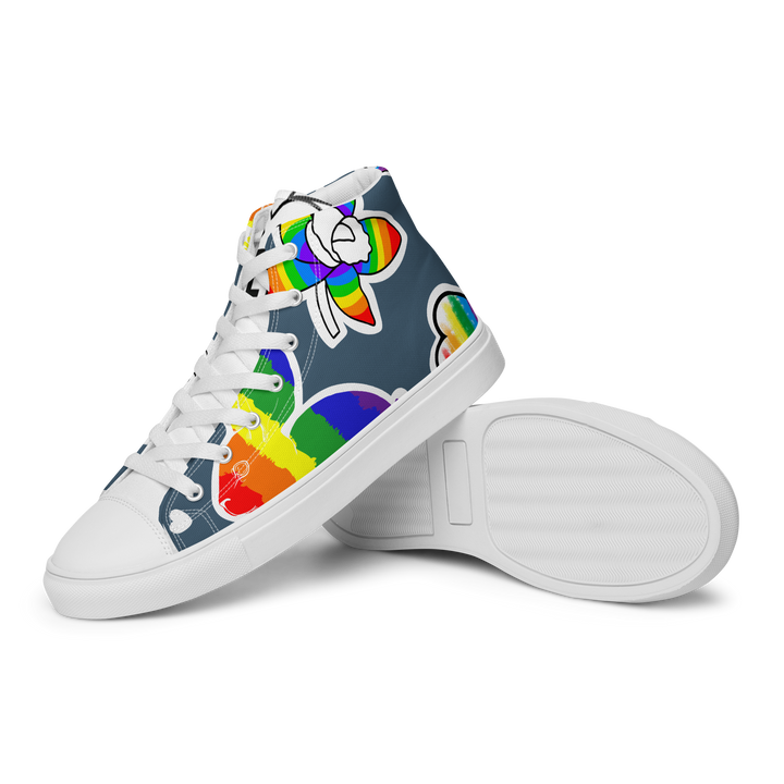 Sneakers alte in tela da uomo ARCOBALENO - Gufetto Brand