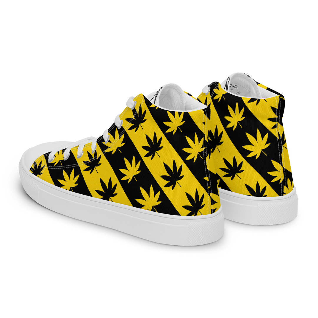 Sneakers alte in tela da uomo CANNABIS GIALLE - Gufetto Brand