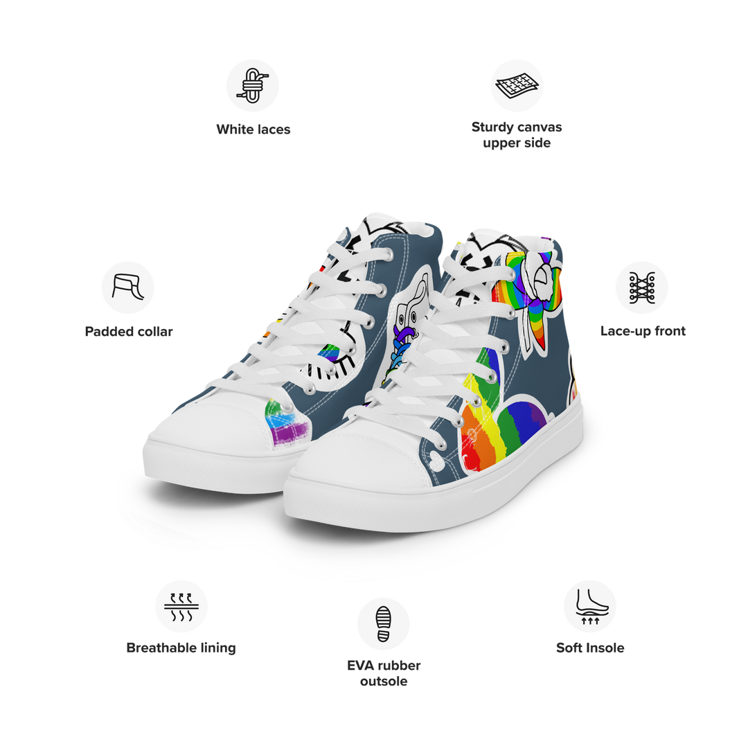 Sneakers alte in tela da uomo ARCOBALENO - Gufetto Brand