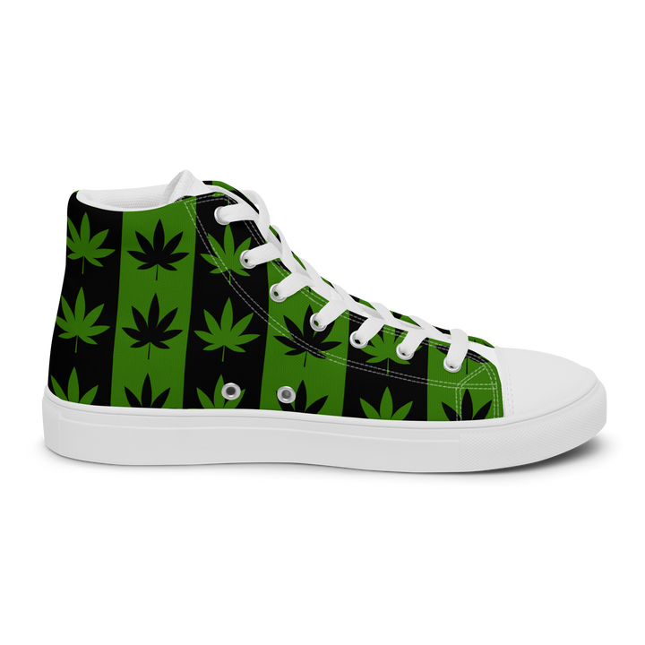 Sneakers alte in tela da uomo CANNABIS VERDI - Gufetto Brand