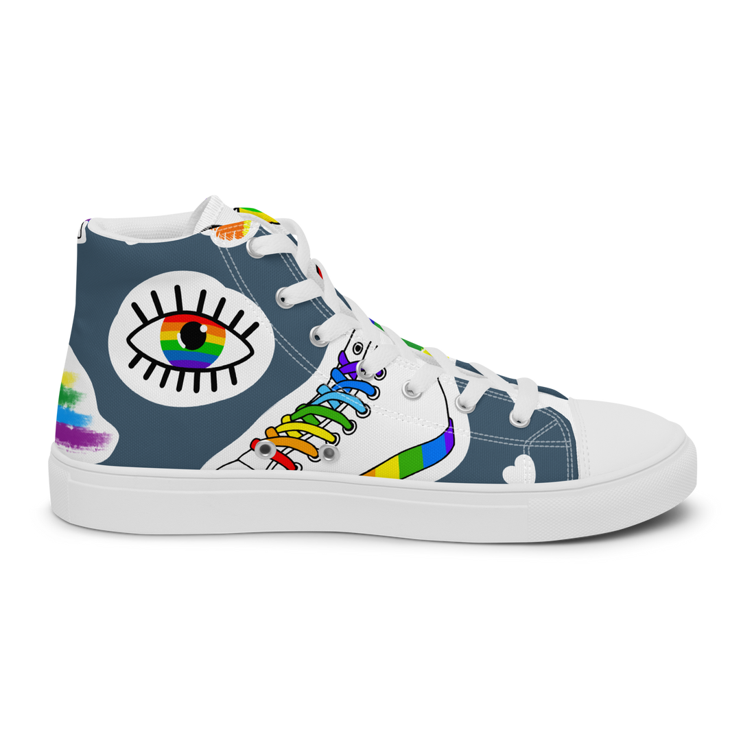 Sneakers alte in tela da uomo ARCOBALENO - Gufetto Brand