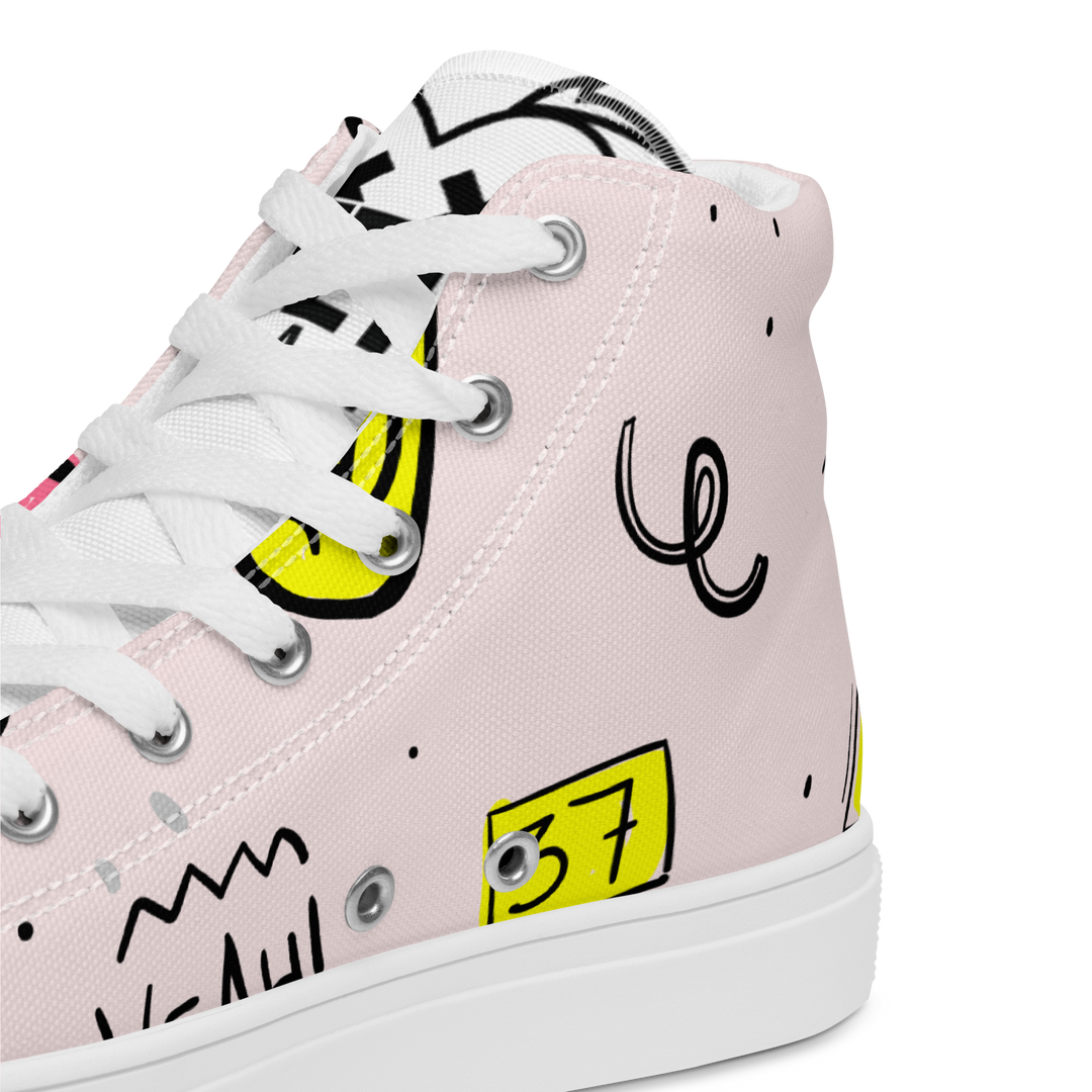 Sneakers alte in tela da uomo PINK ENJOY - Gufetto Brand