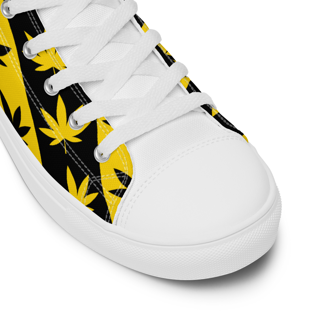 Sneakers alte in tela da uomo CANNABIS GIALLE - Gufetto Brand