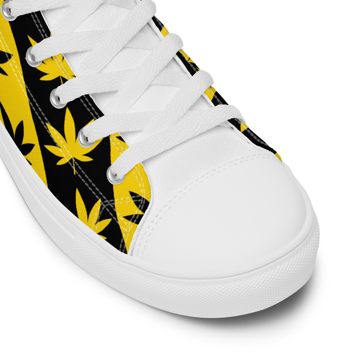Sneakers alte in tela da uomo CANNABIS GIALLE - Gufetto Brand