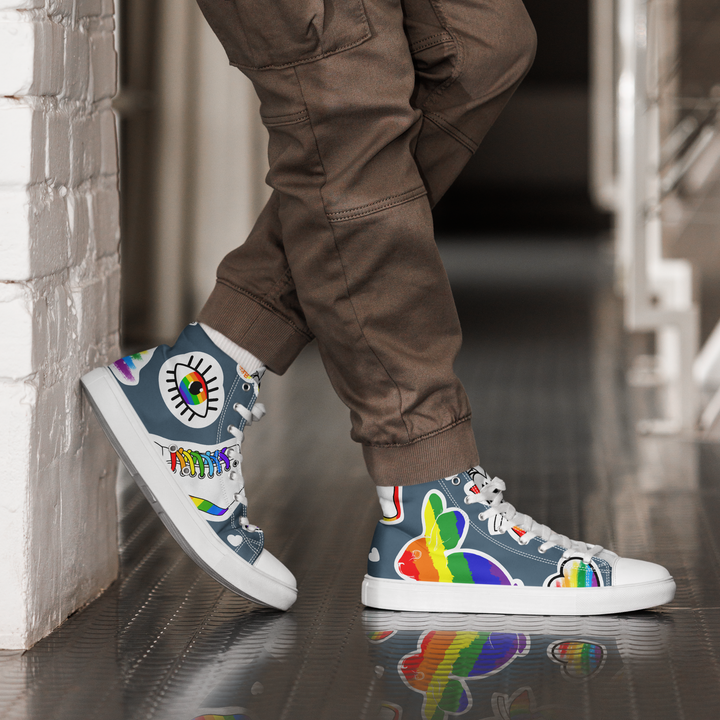 Sneakers alte in tela da uomo ARCOBALENO - Gufetto Brand