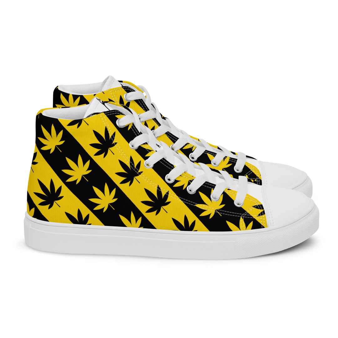 Sneakers alte in tela da uomo CANNABIS GIALLE - Gufetto Brand