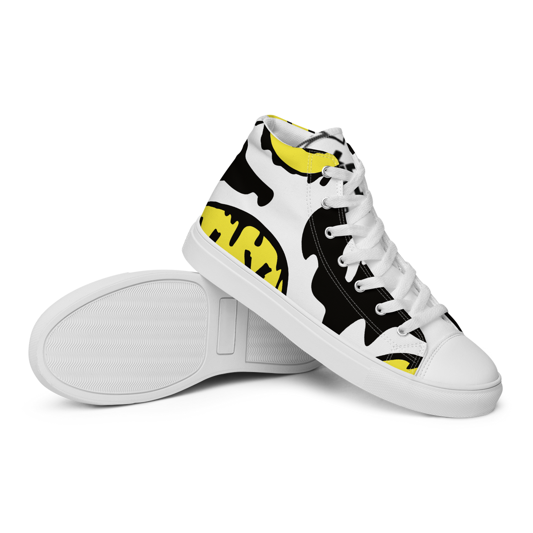 Sneakers alte in tela da uomo SMILE FACE - Gufetto Brand