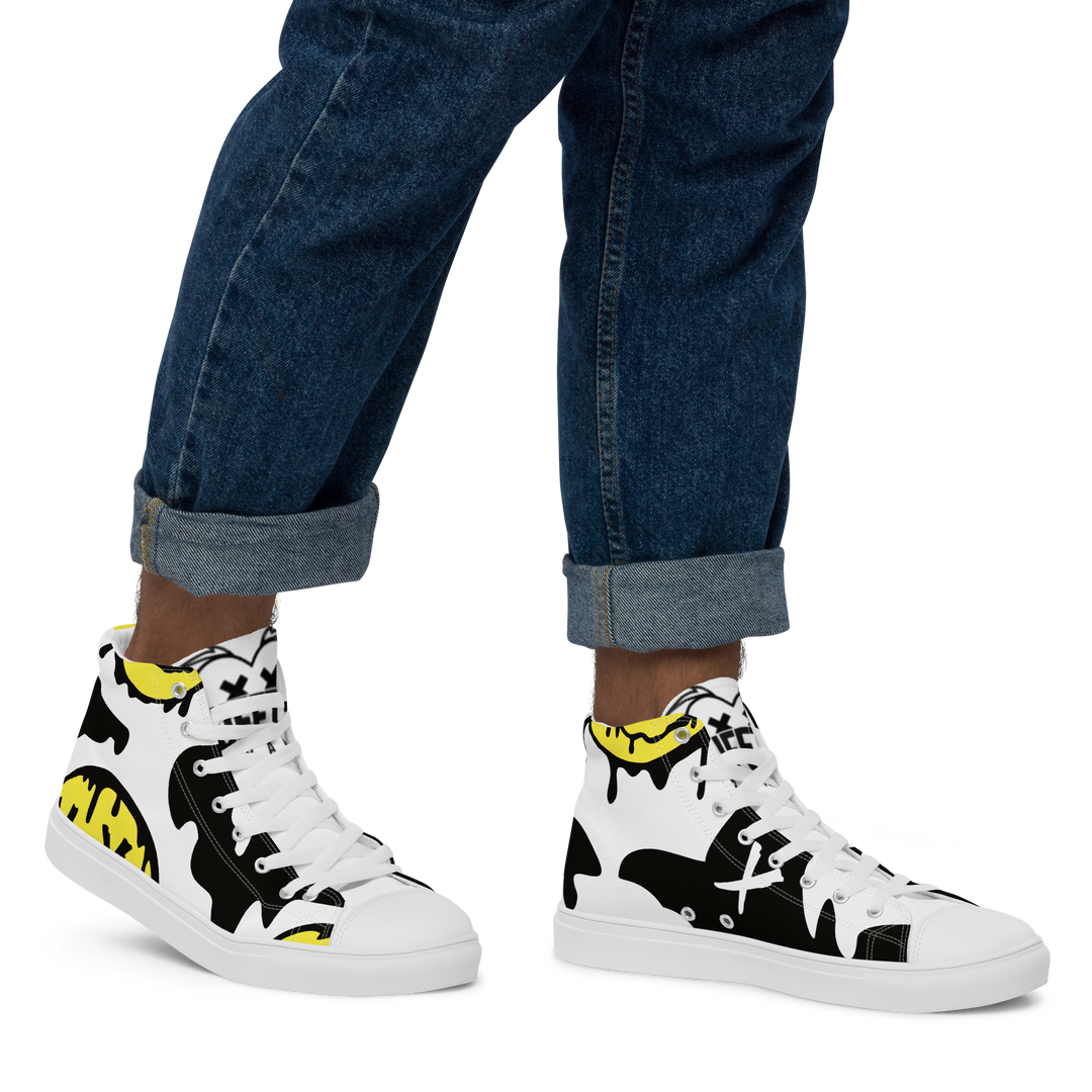 Sneakers alte in tela da uomo SMILE FACE - Gufetto Brand