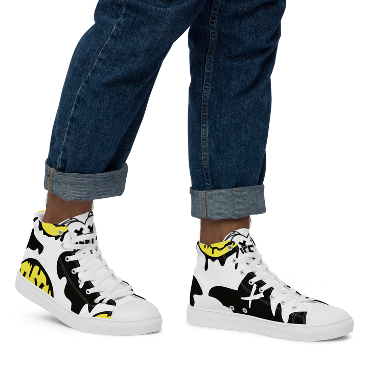 Sneakers alte in tela da uomo SMILE FACE - Gufetto Brand