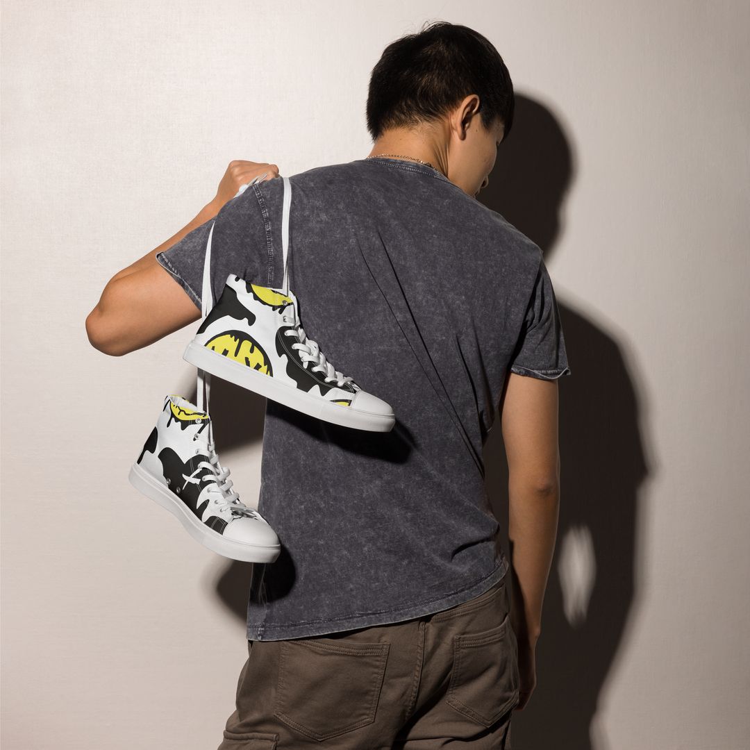 Sneakers alte in tela da uomo SMILE FACE - Gufetto Brand
