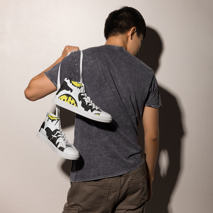 Sneakers alte in tela da uomo SMILE FACE - Gufetto Brand