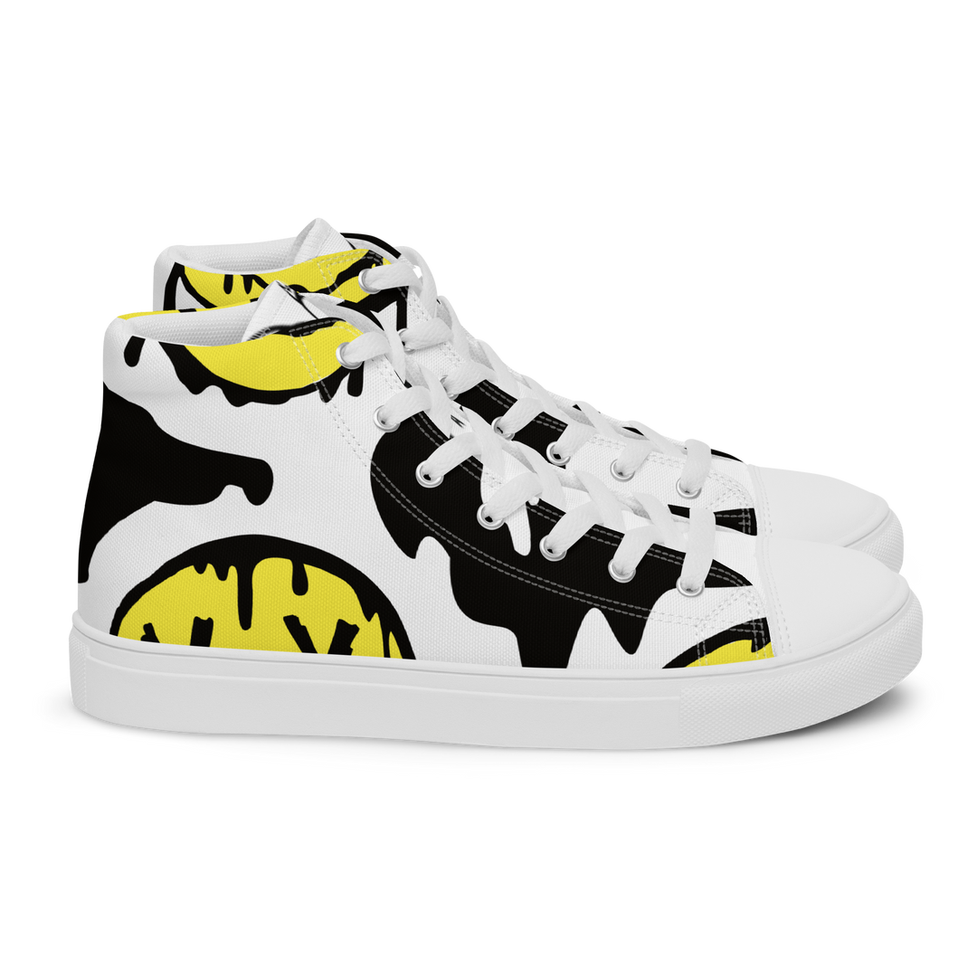 Sneakers alte in tela da uomo SMILE FACE - Gufetto Brand