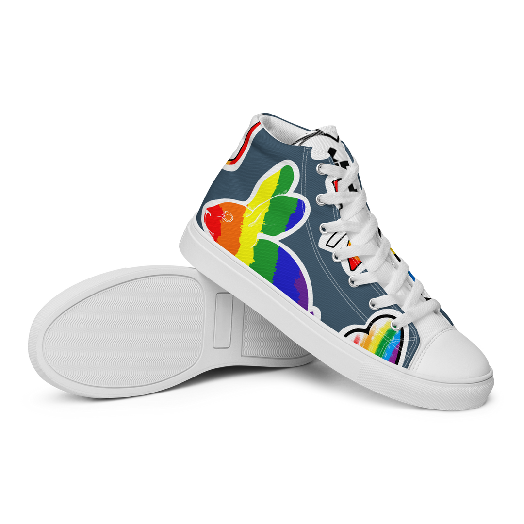 Sneakers alte in tela da uomo ARCOBALENO - Gufetto Brand