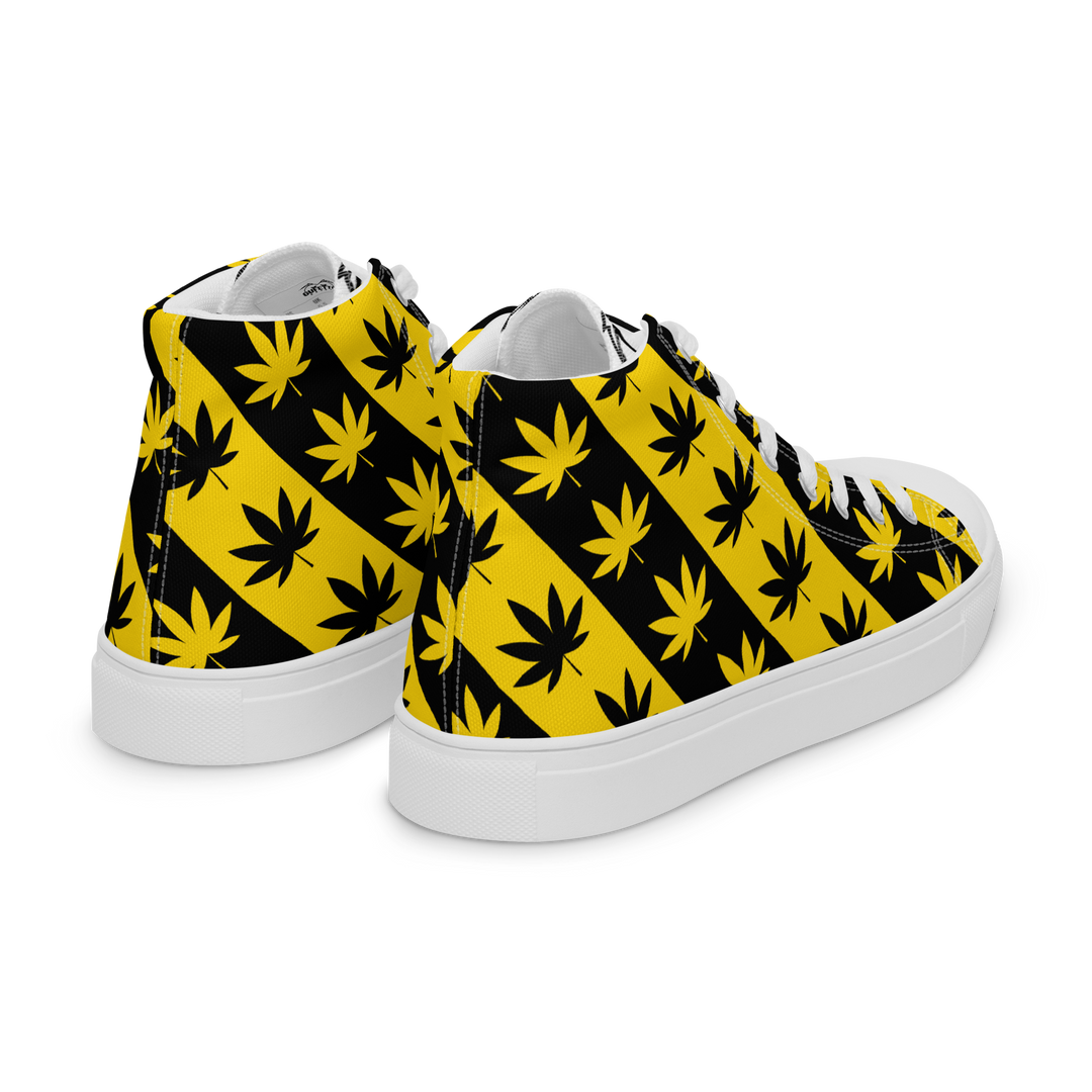 Sneakers alte in tela da uomo CANNABIS GIALLE - Gufetto Brand