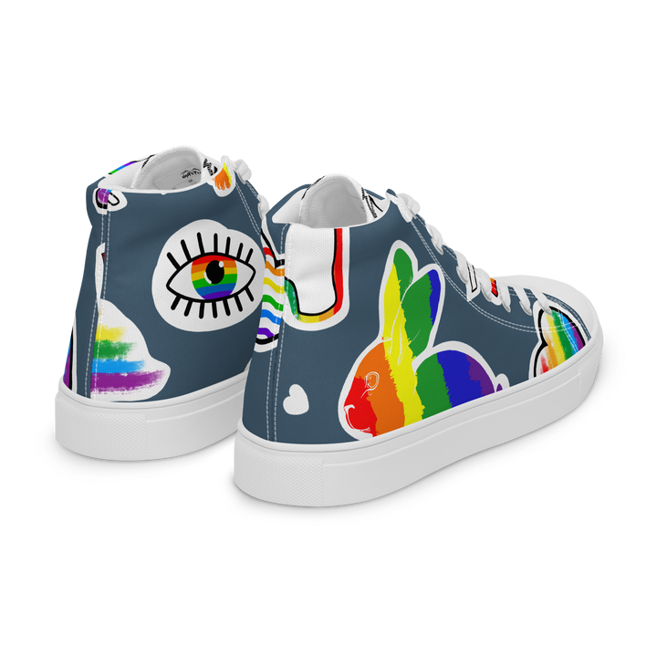 Sneakers alte in tela da uomo ARCOBALENO - Gufetto Brand