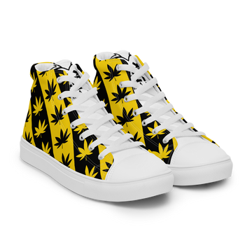 Sneakers alte in tela da uomo CANNABIS GIALLE