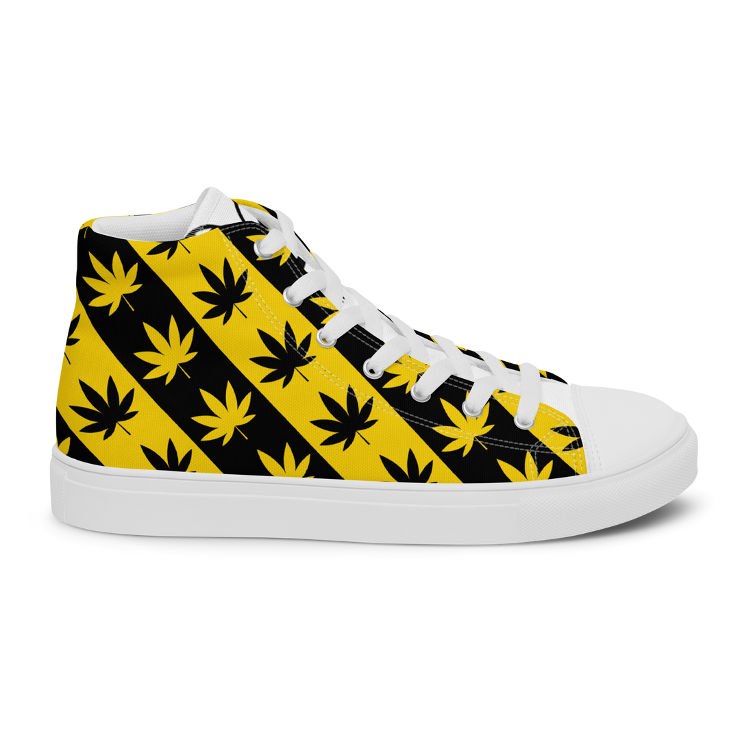 Sneakers alte in tela da uomo CANNABIS GIALLE - Gufetto Brand