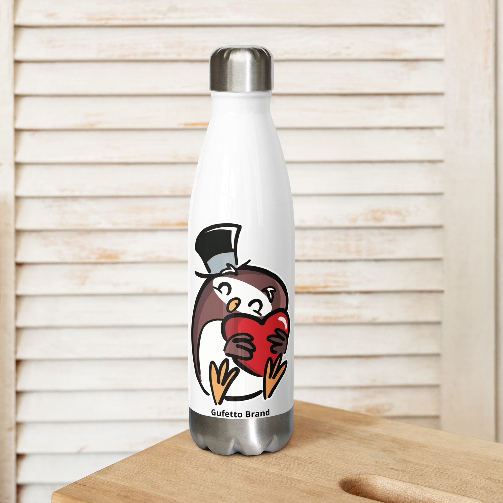 Borraccia in acciaio inossidabile GUFETTO CUORE - Gufetto Brand