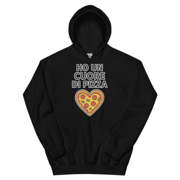 Felpa con cappuccio Unisex Uomo/Donna Cuore di Pizza