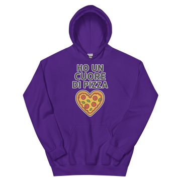 Felpa con cappuccio Unisex Uomo/Donna Cuore di Pizza