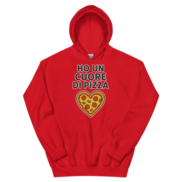 Felpa con cappuccio Unisex Uomo/Donna Cuore di Pizza