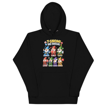 Felpa con cappuccio Unisex Donna/Uomo 7 Gnomi dei Social