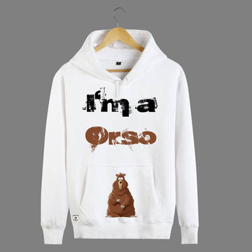 Felpa Bianca Uomo I'm a Orso