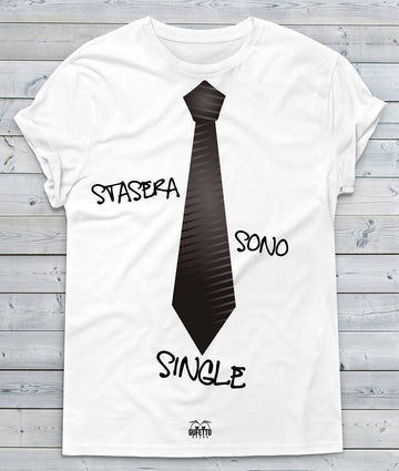 T-shirt Uomo Stasera sono Single Red,Black and Blue