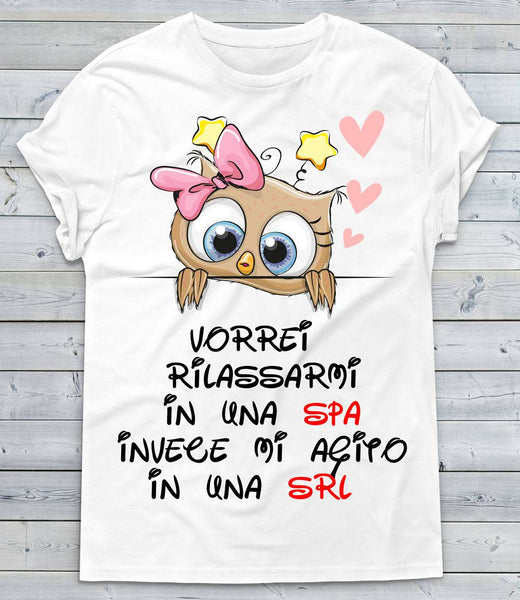 T-shirt Donna Vorrei Rilassarmi... Gufetta Edition - Gufetto Brand