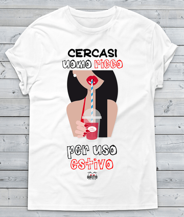 T-shirt Donna Cercasi Uomo Ricco