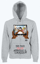 Felpa Zip Grigia Uomo SELFIE - Gufetto Brand