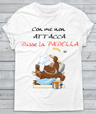 T-shirt Donna In Cucina Con me non Attacca - Gufetto Brand