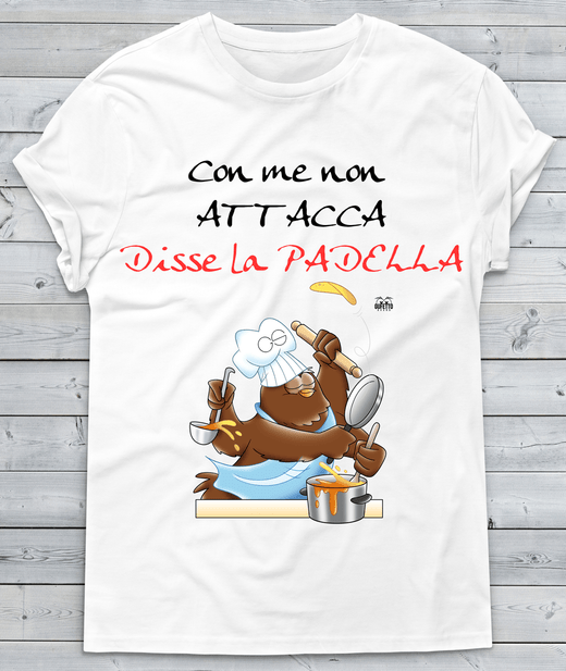 T-shirt Donna In Cucina Con me non Attacca - Gufetto Brand