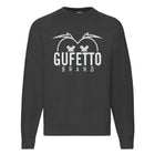 Felpa Classic Uomo Donna Gufetto Brand Logo Bianco Ricamato ( U4821 ) - Gufetto Brand
