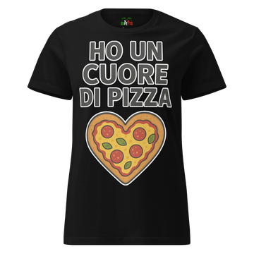 T-shirt morbida basic da donna Cuore di Pizza