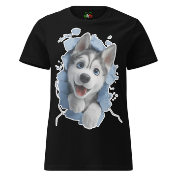 T-shirt morbida basic da donna Husky
